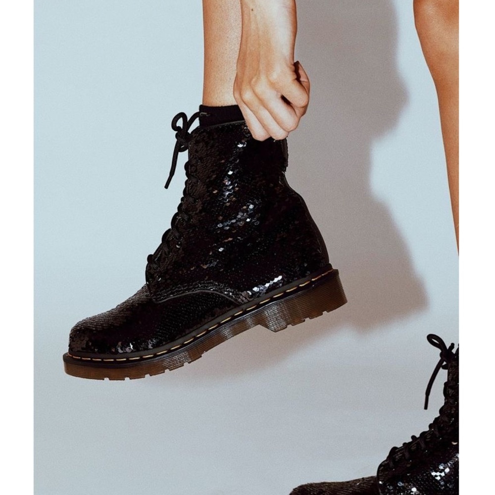 Rare Dr. Martens 1460 Pascal Sequin Boots NIB - Picture 3 of 13